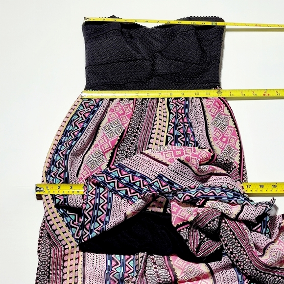 B. Darlin Fairycore Black Bandage Strapless Pink Flowy Maxi Dress (5/6) - Picture 11 of 13